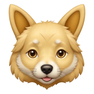 light yellow dog, pointy ears, brown eyes, light brown nose sticker