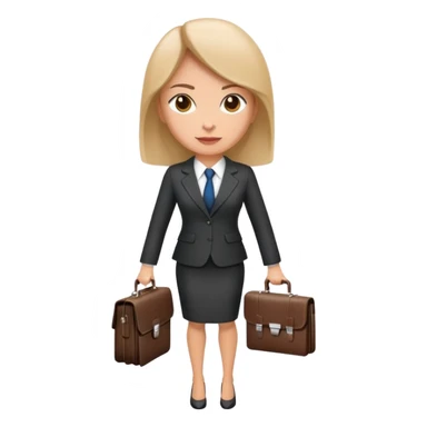 professional businesswoman in suit with briefcase sticker