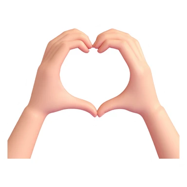 heart hands icon, hands forming a heart, smooth and rounded, shiny finish sticker