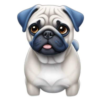 blue and white pug sticker