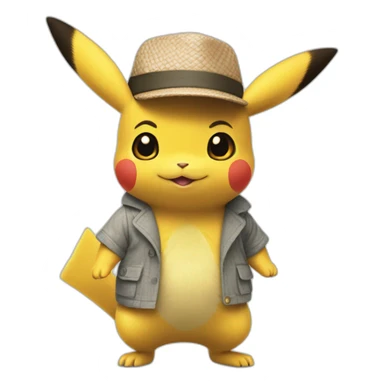 detective pikachu in sarong sticker
