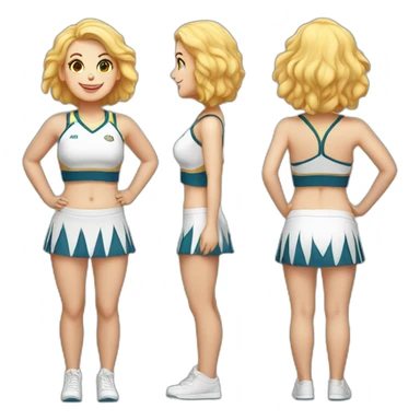 Full body Caucasian curvy cheerleader back and front views sticker