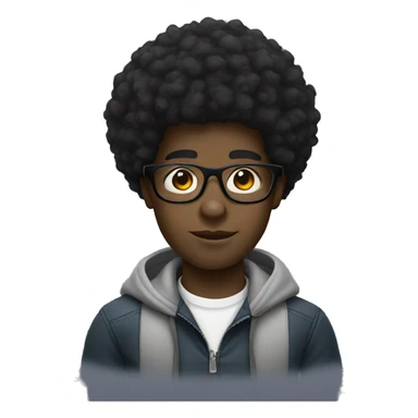 Black boy with Afro and glasses sticker