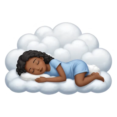 Black girl sleeping on clouds sticker