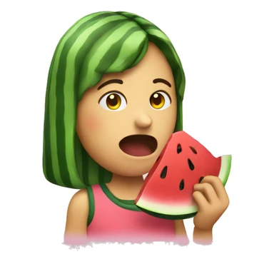 Person eating watermelon  sticker