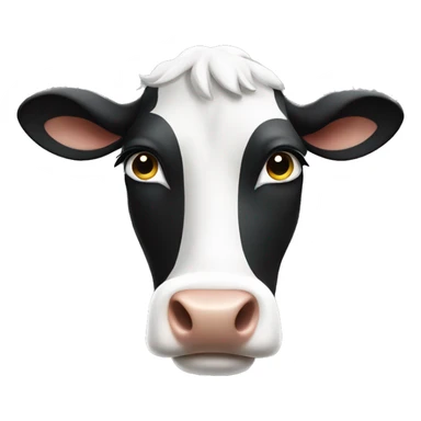 black and white cow in deep thought sticker