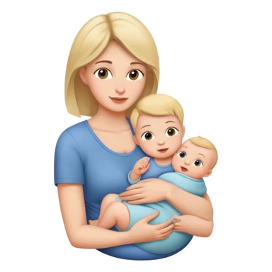 mother sitting with baby on her lap, loving mom sticker