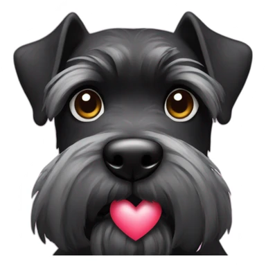 Black schnauzer with heart's eyes sticker