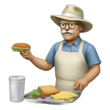 Theodore Roosevelt as a lunch lady sticker