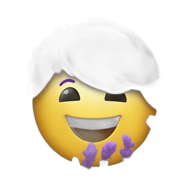 Happy Emoji face surrounded by colour lavender  sticker