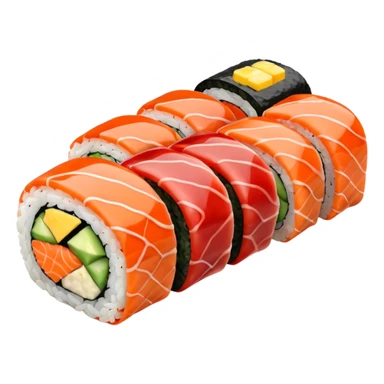 Sushi rolls with sauce restaurant style  sticker