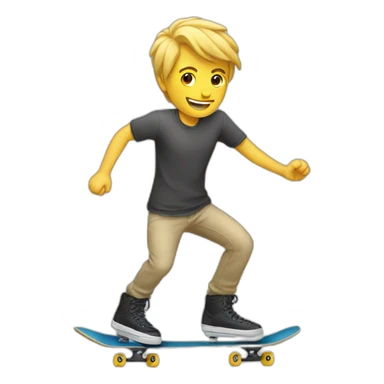 Homme blond sur un skate sticker