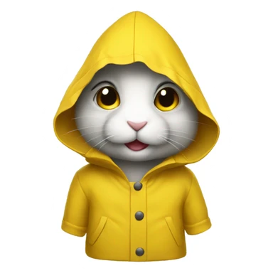 rabbit with yellow raincoat sticker