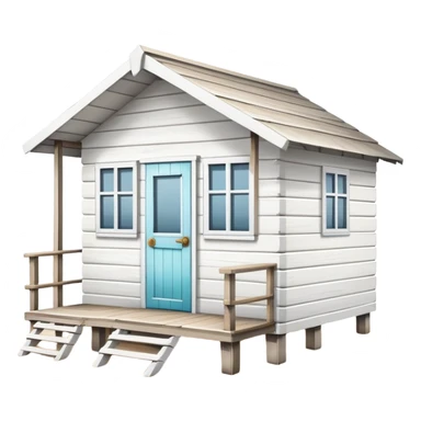 white beach hut sticker