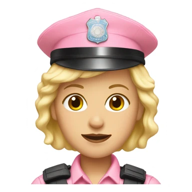 Blonde female in pink police outfit sticker