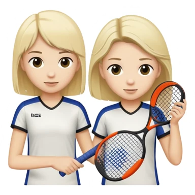 Two friends, one with blonde hair and the other with black hair, are playing padel. sticker