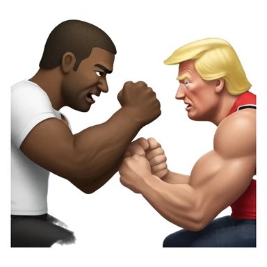 trump harris armwrestling sticker