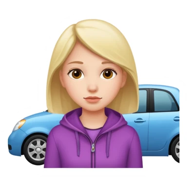 Girl waiting for a car sticker