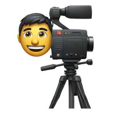 Camera man sitting behind a large Video production camera sticker