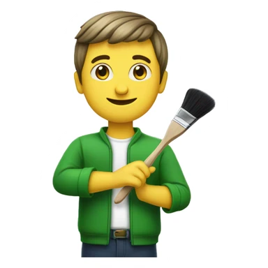 Zelenskyy is holding a brush in his hands sticker