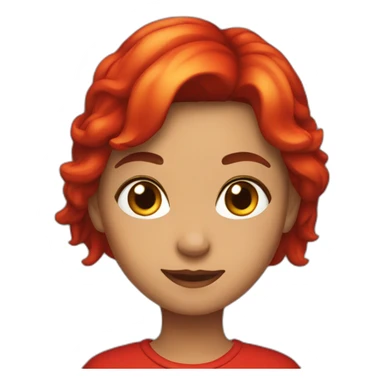 the girl in red with fire sticker