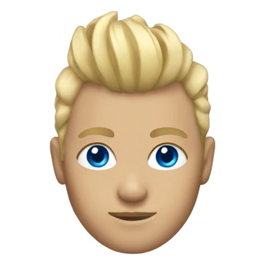 Blonde mohawk hair with blue eyes sticker