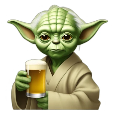 Maître Yoda avec une bière sticker
