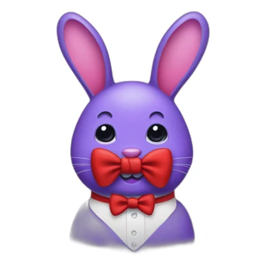 purple bunny with a red bowtie sticker