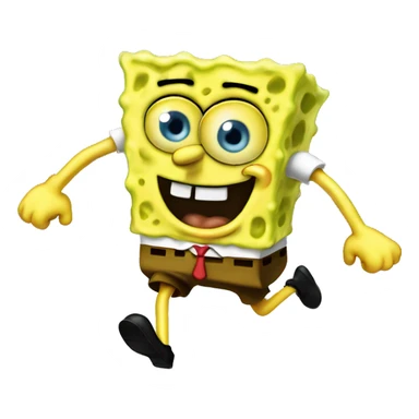 SpongeBob running away meme sticker
