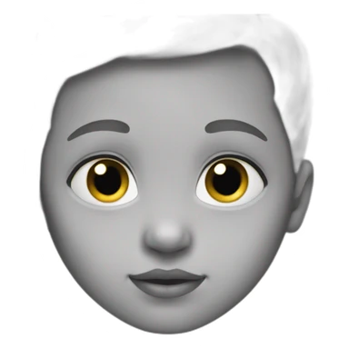 Baby face with grey skin sticker