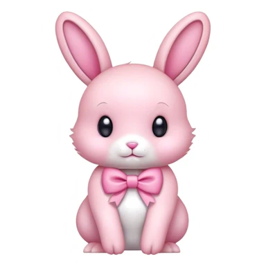 pink bunny with white bow sticker