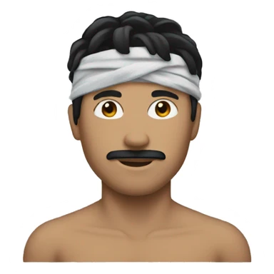 MAN MASKED WITH BANDANNA BLACK HAIR  sticker