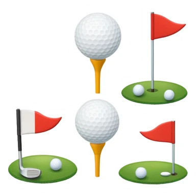 “Create a set of simple, cute, flat-style emojis themed around golf.  Designed in classic emoji style, consistent and expressive.” sticker