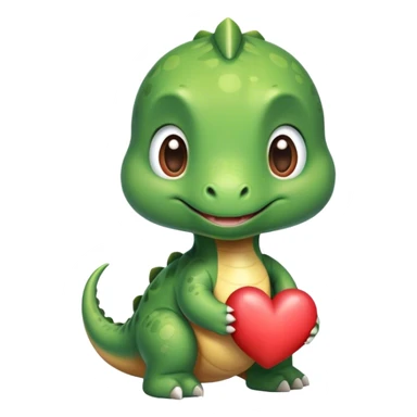 heart-shaped face of a baby dinosaur  sticker