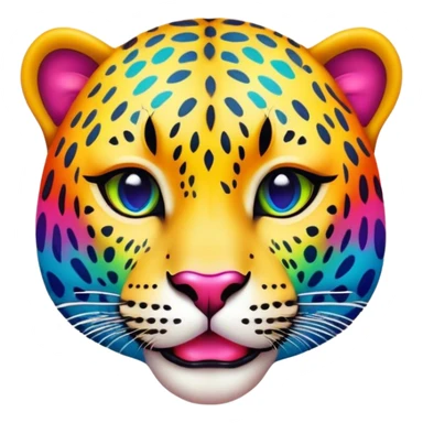 Lush lips with rainbow colored leopard print sticker