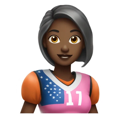 Flag football girl pinky and girly sticker