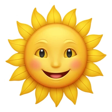 a sun emoji with a happy face sticker