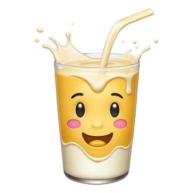 Emoji with milk flowing sticker