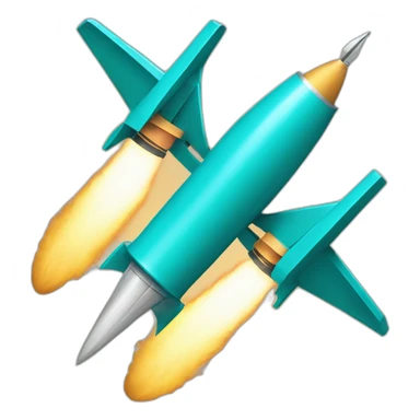 un double missile vivant de couleur bleu turquoise sticker