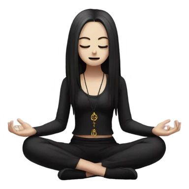 goth girl meditating sticker