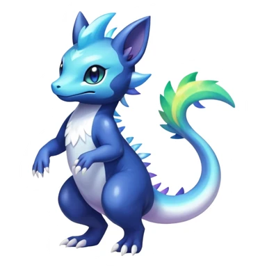 Rainbow crystal mix Shiny pastel Salandit-Meowstic-Noibat-Fakémon-hybrid-creature (full body)  sticker