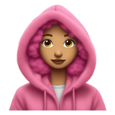 Pink Palm Poof hoodie sticker