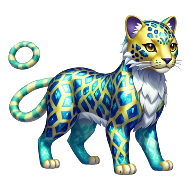 Shiny Elemental Exotic Liepard-Persian-Delcatty-Pokémon-Fakémon-hybrid-creature (full body) sticker