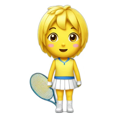 kawaii cute banana in tennis uniform sticker