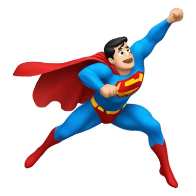 superman flying sideways wth hands forward sticker