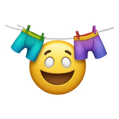 Washing on line with a smiling kissy face sticker
