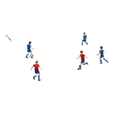 A mini-football match in an indoor sports hall with a wooden floor and clear court markings. The scene captures players in action, with the ball moving towards the goal, and the surrounding bleachers and overhead lights adding to the atmosphere of a competitive game. sticker