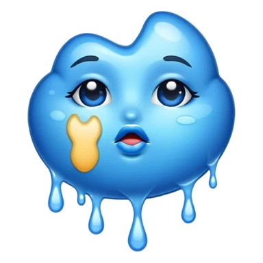 blue kiss mark sticker