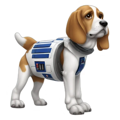 R2d2 avec un beagle sticker