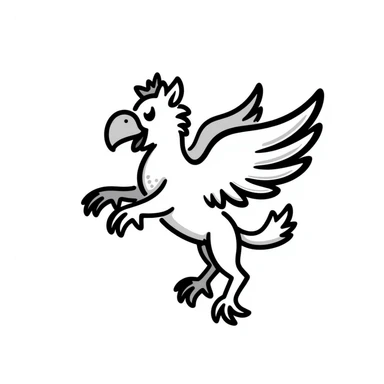 a griffin, hand drawn doodle style sticker